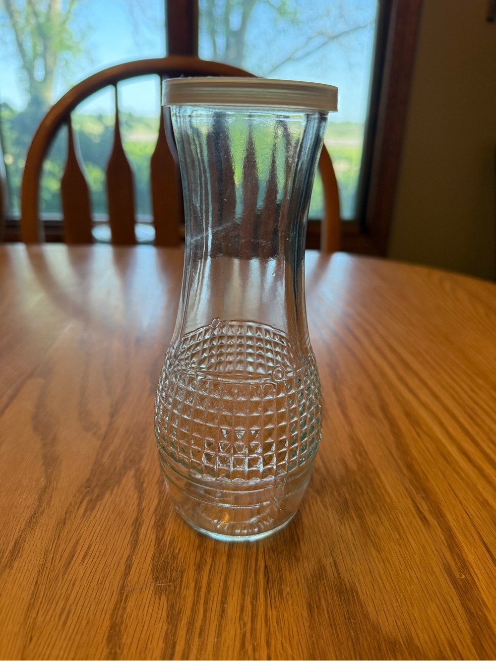 "Good Seasons" Textured Glass Salad Dressing Bottle with Plastic Lid